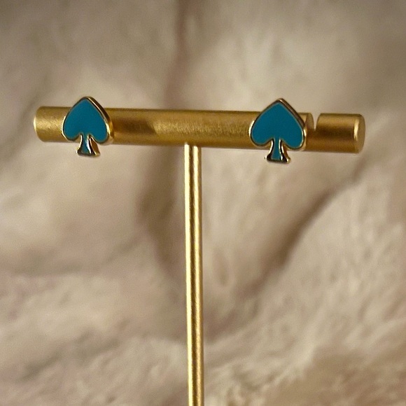 kate spade Jewelry - Kate Spade Gold and Teal Stud Earrings